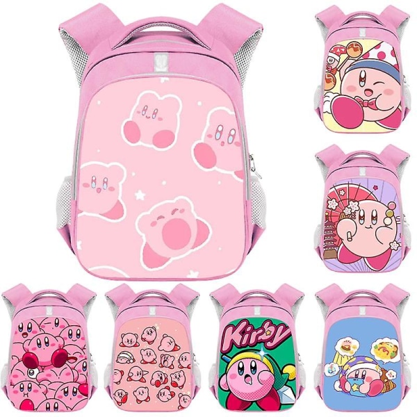 Kirby Barn Ryggsäck Pojkar Ryggsäck Tecknad Anime Studentbok Väska Barn Flickor Skolväska Barn Ryggsäck Födelsedagsfest Present Kirby-4