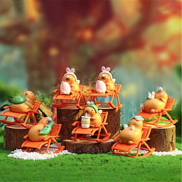 Capybara Skrivbordsdekoration Capybara Figur Gungstolsdekor Simulering Capybara Gungstol M
