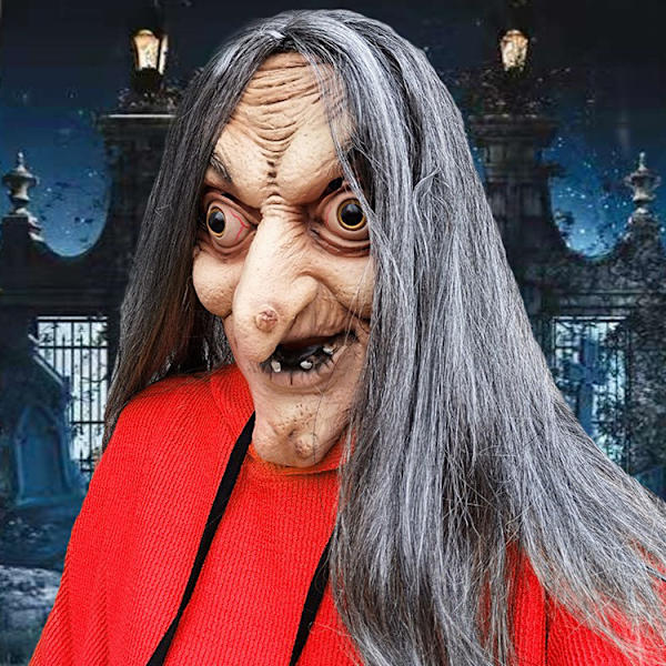 Halloween häxmask spökhus escape room dress-up kvinna huvudbonader karaktär spela rekvisita style 1