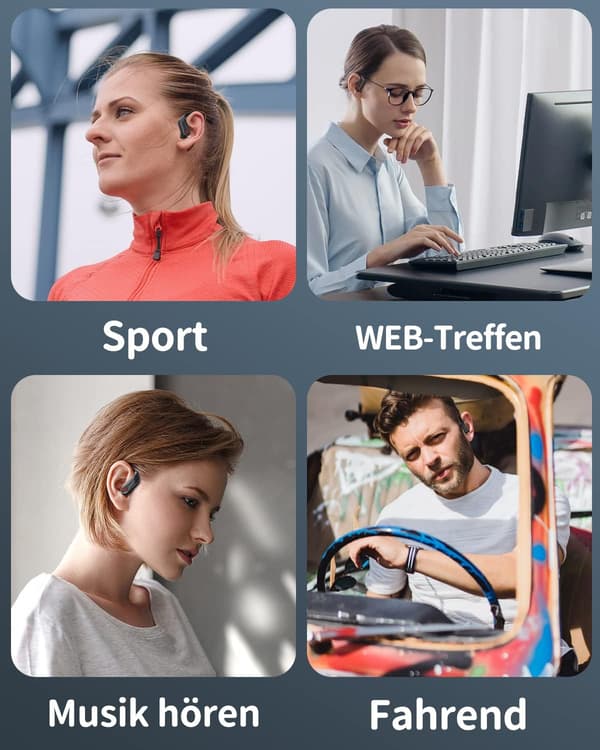 Trådløse Bluetooth-hodetelefoner, IP7X vanntett in-ear, Bluetooth 5.3