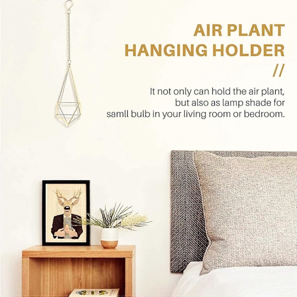 4 Pakker Luftplante Hengende Holder Himmeli Dekor Geometrisk Plantekasse Hengende Luftplanter Stativ Tillandsia