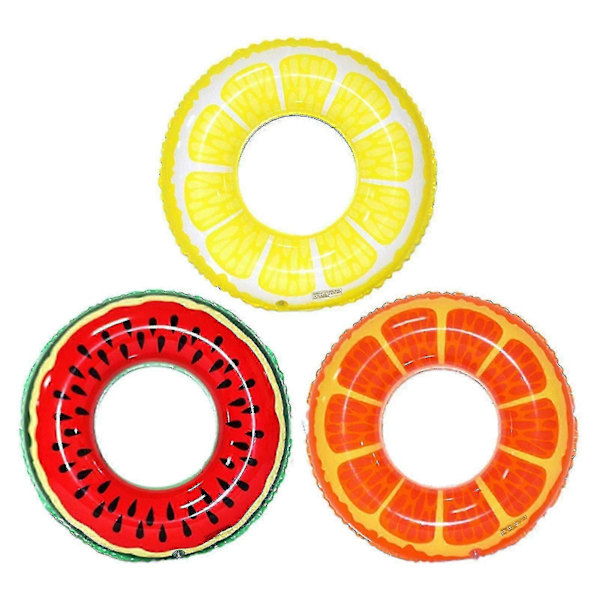 3 stk. Frukt Basseng Flytemadrasser Vannmelon Appelsin Sitron Baderinger Morsomme Leker For Voksne