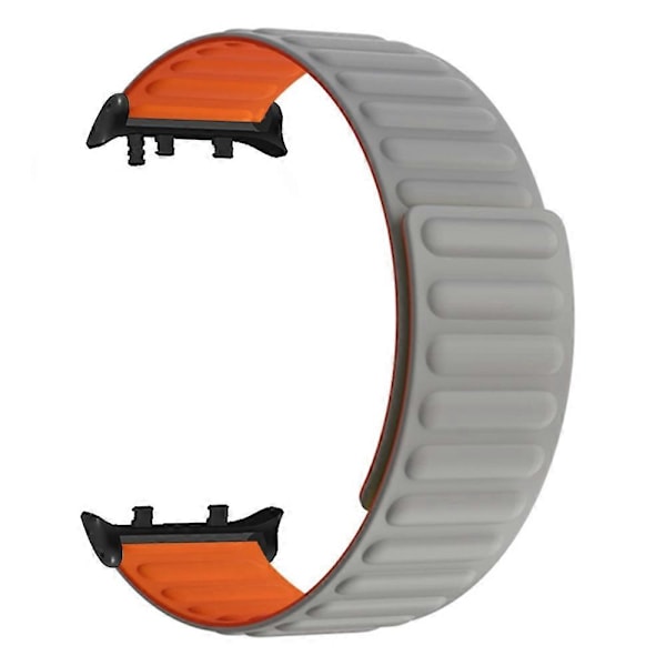 Til Huawei Watch D2 Silikone Urrem Magnetisk Udskiftningsrem - Grå Orange