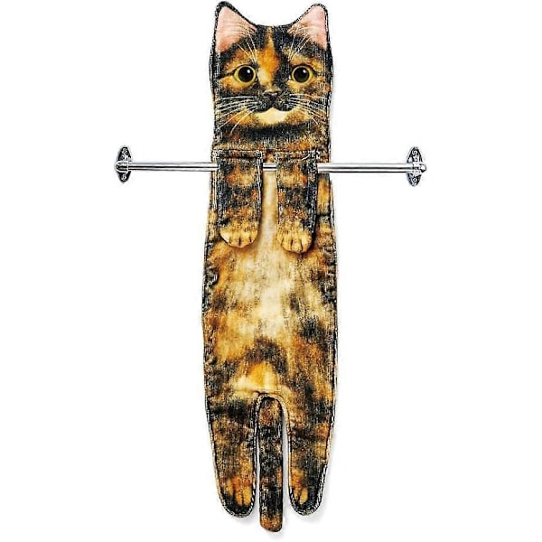 Kattformade Absorberande Handdukar, Söt Djurhandduk, Handdukar för Kök och Badrum (Multi-Färger)