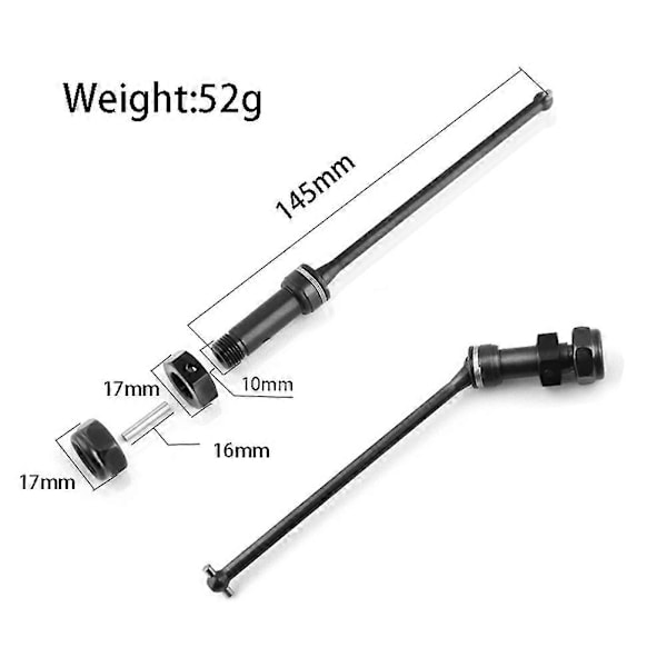 2st Metalldrivaxel CVD EA1061 för JLB Racing CHEETAH 11101 21101 J3 Speed 1/10 RC Bil Uppgraderingsdel