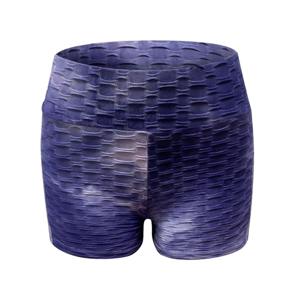 Tflycq Kvinnor Kort Flerfärgad ficka Tight High Waist Elasticity Sports Yoga Byxor Purple L