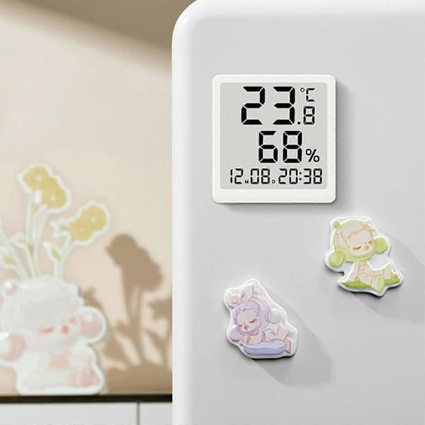 Inomhus Termograf Hygrometer Fuktmätare Modern Typ För Temperatur- och Fuktövervakning Magnetisk/Vägghängande Vit