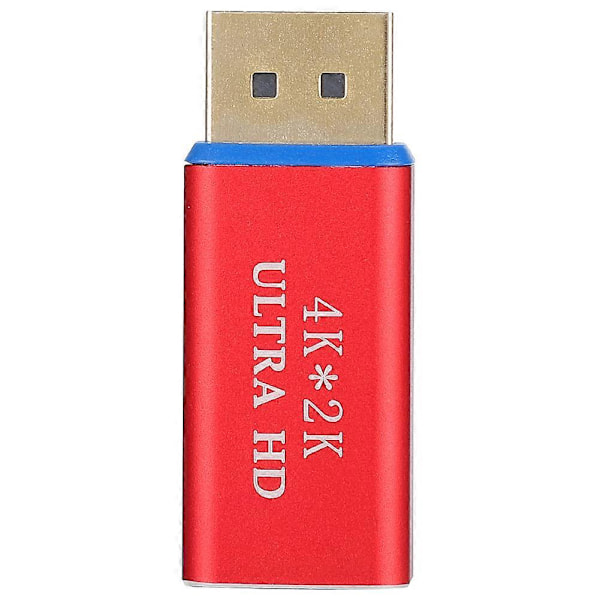 4K X 2K Ultra HD DP Han til HDMI Hun Adapter Konverter til Desktop Laptop (Blå og Rød)