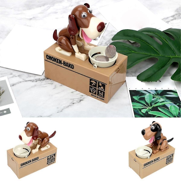 En Elektronisk Spargris Pengabox Automatiserad Tecknad Robot Hund Stjäla Barns Mynt Sparbössa Plast Barn Present