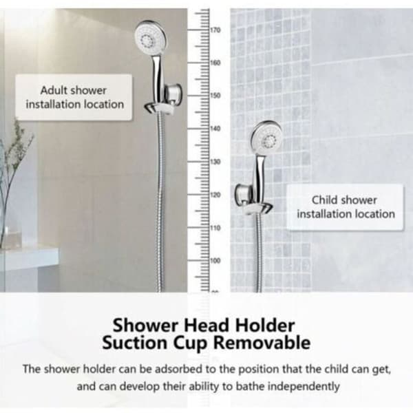 Duschhållare. Justerbart sugkoppsfäste för duschvägg för duschhuvud Badrumstillbehör