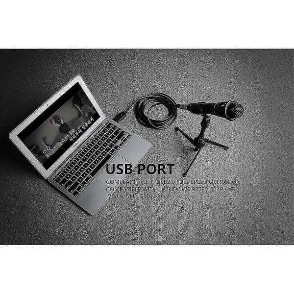 USB Mikrofonkabel 3 Meter Mikrofonkabel Datamaskin USB til XLR Mikrofon Koble Datamaskinkabel