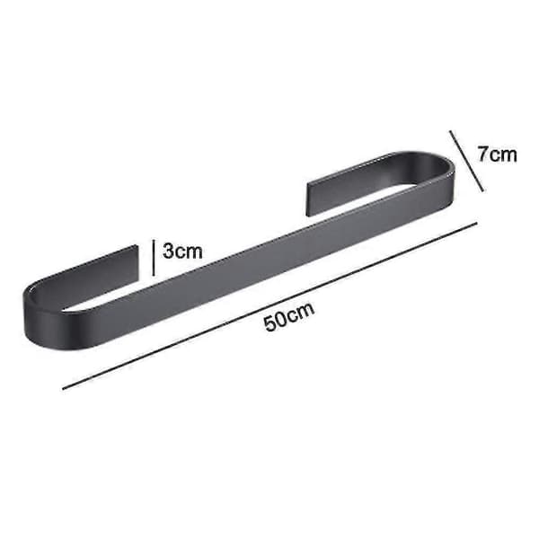 Pyypyhekoukku, Pyyheteline, Pyyherengas, Itsekiinnittyvä, Alumiini Musta 50cm