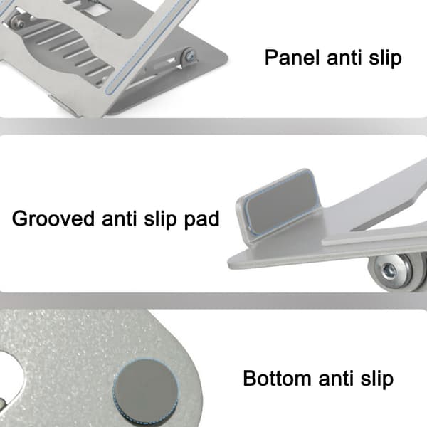 Sammenleggbart laptopstativ, justerbart ergonomisk datamaskin-stativ for skrivebord, bærbar ventilert laptopholder