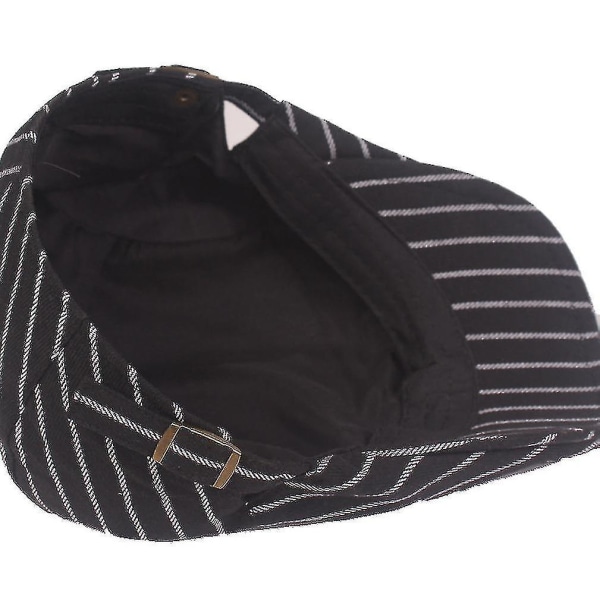 Randig basker för män i brittisk stil med platt cap hatt Visir hona