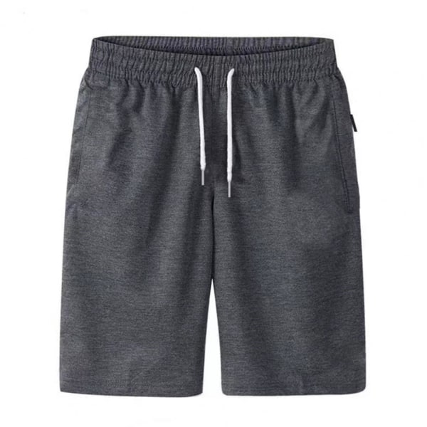 Cargo Shorts Elastisk midja Tunn Lös ficka Dragsko Cargo Shorts Dark Gray 2XL