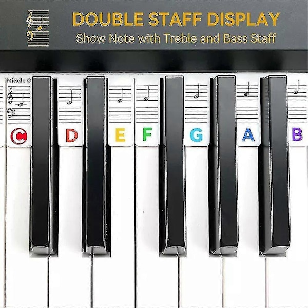 88 Tangenter Gjenbrukbare Silikon Piano Keyboard Notelapper Piano Guide Klistremerker-jie-jie