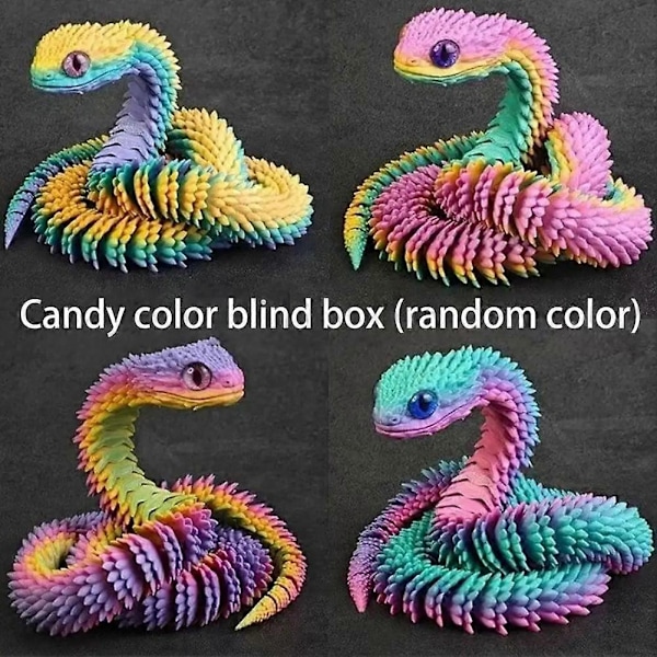 3D-printet slange fidget leketøy krystall fleksible ledd skrivebordsleker hjemmeinnredning perfekte gaver fo