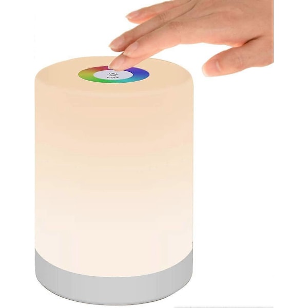 LED Natlampe, Smart Sengelampe, Touch Kontrol, Dæmpbar, USB Genopladelig, Bærbar, Soveværelse, Camping (Varm Hvid)
