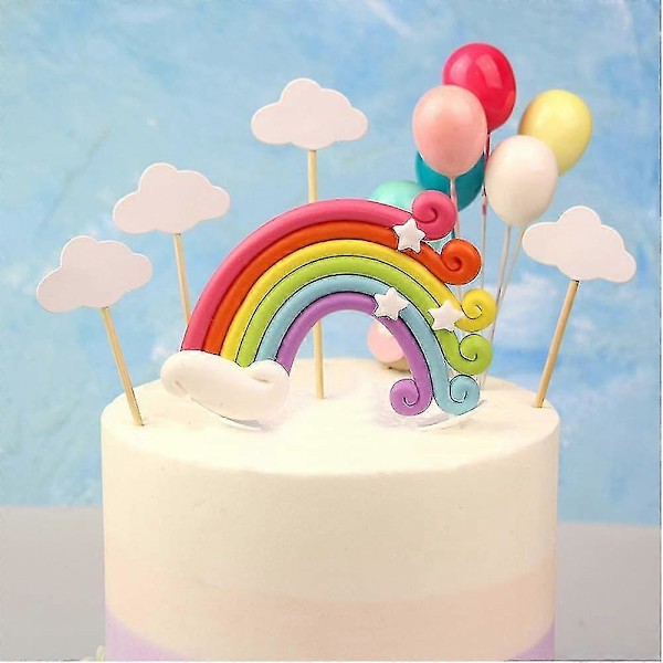 12 Dele Kage Topper Sæt Regnbue Sky Kage Topper Børne Kage Dekoration Til Fødselsdag Baby Shower Fest