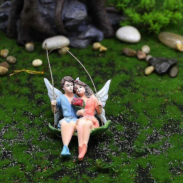 Miniatyr Eventyrhage Par Figurer Sett Eventyrhage Utstyr Dekor