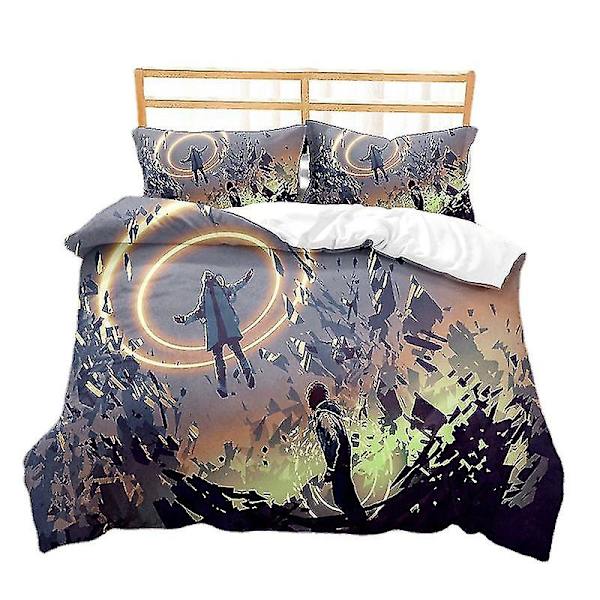 Galaxy Space Cover King Size, star wars Outer Sky Sängkläder Set Cover För Barn Pojke,mörkt Starry Sky Quilt Cover Q style 1 140*210two-piecesuit