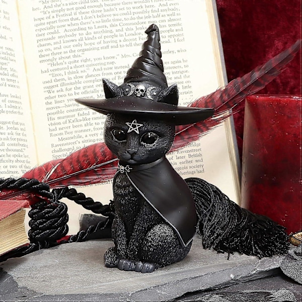 Heksehat Occult Kat Figur, Sort, 10.5*6.2*4.5cm