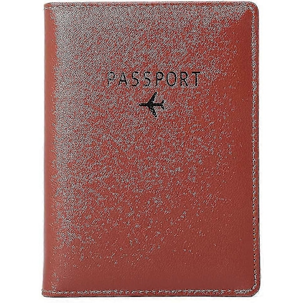 Passport Cover Lær RFID Beskyttelse Reiseetui Passmappe Passholder