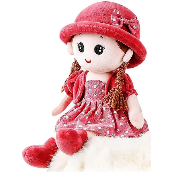 Baby Flicka Trasdocka Mjukt Gosedjur Plyschdocka Leksak Söt Prinsessdocka Trasdocka Leksak Barnrum Dekoration