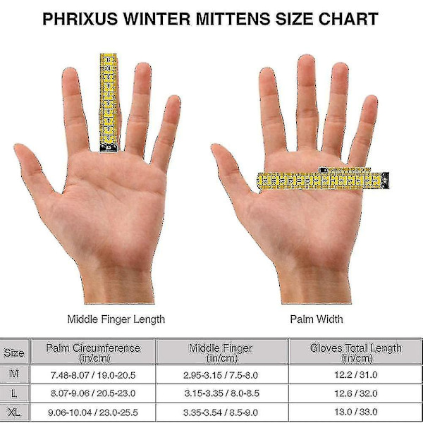 Skid Vinterhandskar Snow Touch Screen Handskar Handske Vattentät Winter Warm S-xl M
