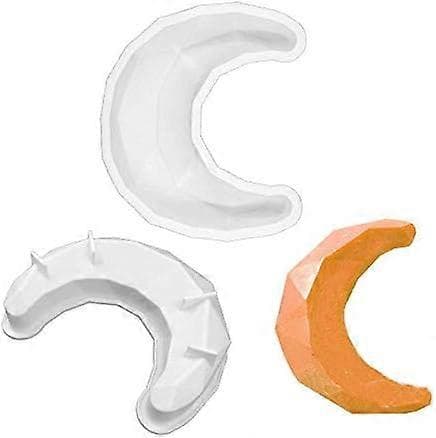 3D Diamant Måneformet Silikone Kagebageform Halvmåne Moonlight Sonata Mousseform Brød Pizza Bageform Køkken Bageværktøj