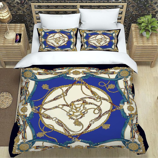 Tecknad retro fyrdelad sängkläder, lakan, cover och örngott Q B AU 140x210cm