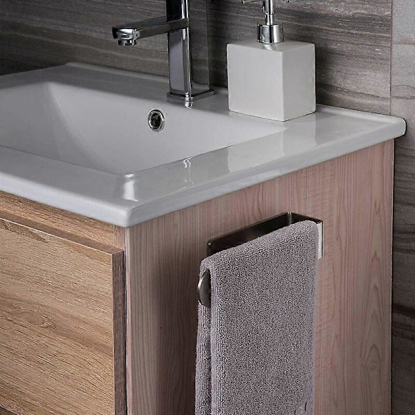 Elegant Pladsbesparende Håndklædeholder, Selvklæbende Uden Boring Rustbeskyttelse Rustfrit Stål til Badeværelser, Køkkener, Moderne Design SUS304