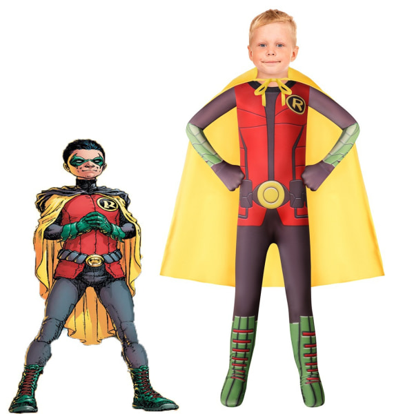 2023 Halloween cos kostym Batman och Robin barns cosplay sammanfogad kostym  150cm 06c8 | 150cm | Fyndiq