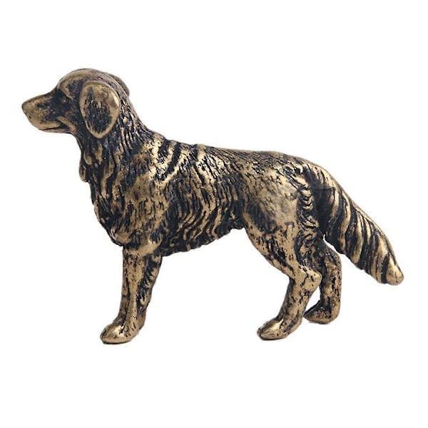 Messing Schäferhund Skrivebords Ornamenter Metallstatue Dekorasjon Te Kjæledyr Hånd