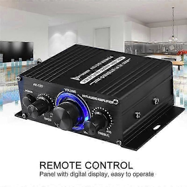 AK-170 Audio Power Amplifier Langaton HiFi Stereo Audio Power Amplifier 200W+200W RCA-tulolla Hom