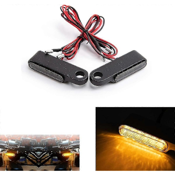 Mini moottoripyörän vilkku LED virtaus vilkkuvalo moottoripyörälle skootterille Cafe Racer (2kpl-musta)