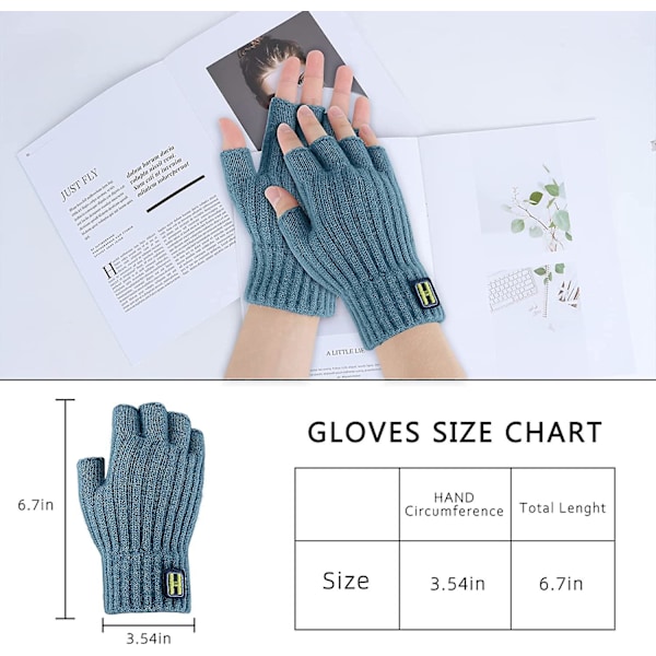 Crday Fingerless Gloves - Men Vinter Varma Handskar Half Finger Handskar Stickad Fleece Present