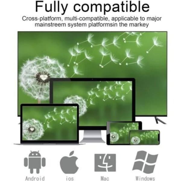 Trådløs 4K videomottaker. Trådløs HDMI-skjermadapter for Android/Windows/PC til HD TV/skjerm/projektor/Mac