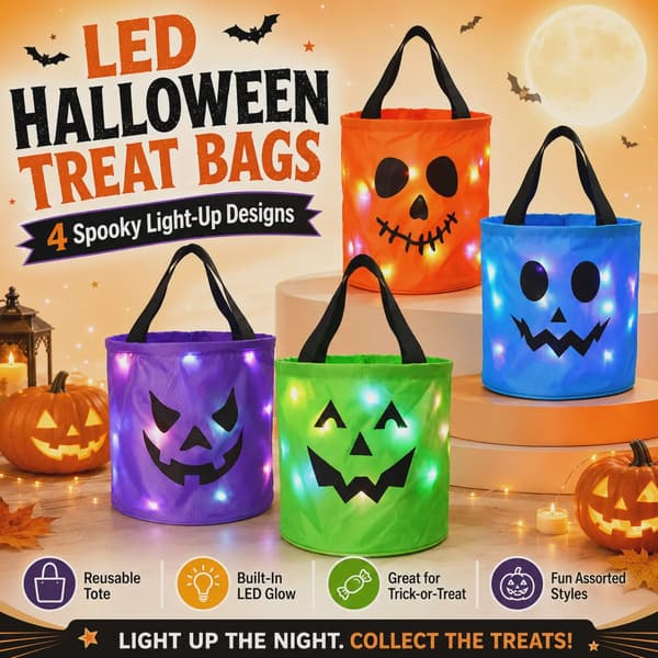 Halloween LED-karkkiämpäri (kuitukangas) A