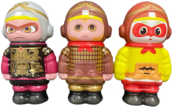 6-pack Monkey King Kläm Dekompressionsleksak Långsam Återhämtning Dekompression Tecknad Ornament Modell