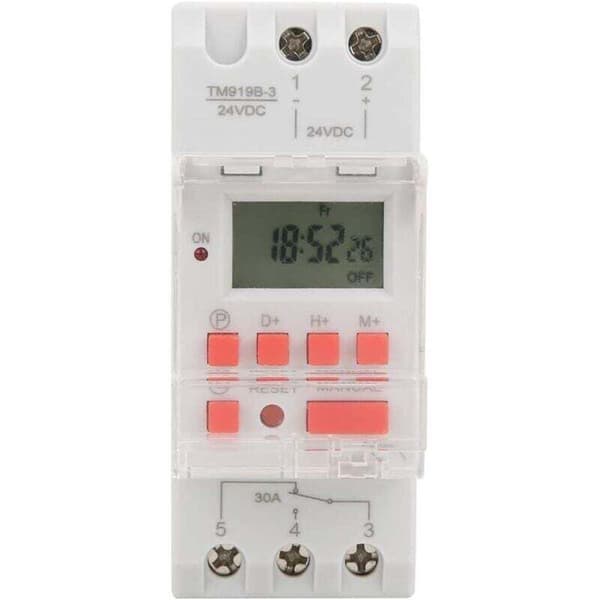 DC 24V 30A Veckotimer 12/24h med LCD På/Av-brytare, Programmerbart Tidsrelä. Timer
