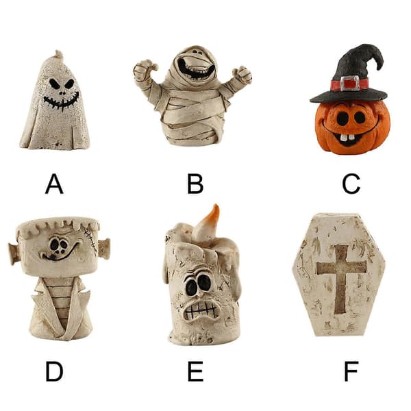 Halloween Spøkelse Gresskar Figurer Rustikk Lysende Resin Spøkelse
