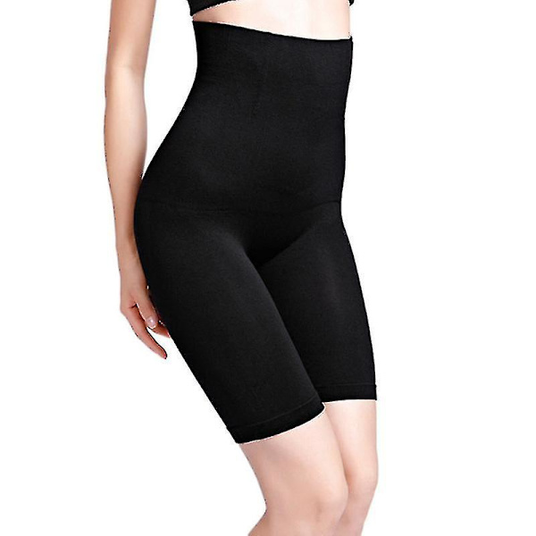 Magkontrollshorts för kvinnor högmidjade kroppsformade trosor Slipshorts under klänningar Lår smalare BLACK 4XL