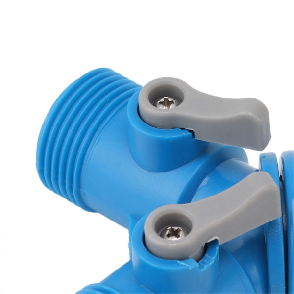 Kran Y-splitter 2-veis 2 ventiler Slangesplitterkobling for hageslangekran EU-standard 4 stk blå