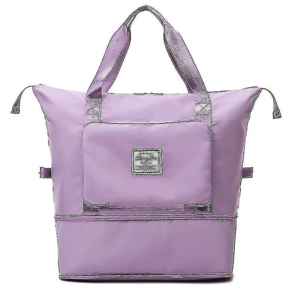 Torr och våt separationsväska Stor kapacitet Vikbar resväska Vattentät väska Light purple