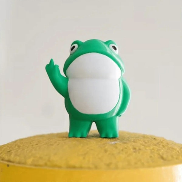 Rebellisk Groda Figurin Rebellisk Groda Figurin - 3D-Printad Fräck Groda Med Långfinger - Rolig Skrivbordstillbehör Eller Unik Presentidé (Fri Frakt)