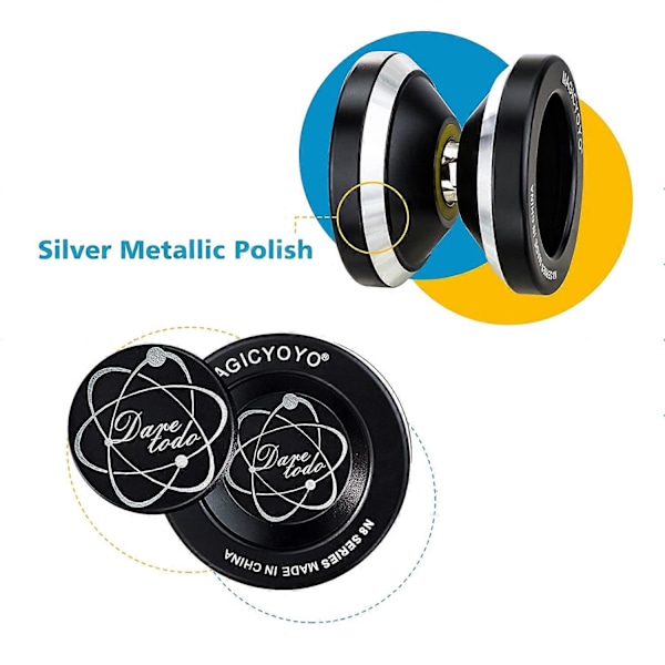 Uresponsiv Yoyo N8, Yoyo for Voksne, Underdimensjonert Metall Yoyo for Barn, Bonus 5 Yo-Yo Strenger, Yo Yo Bag