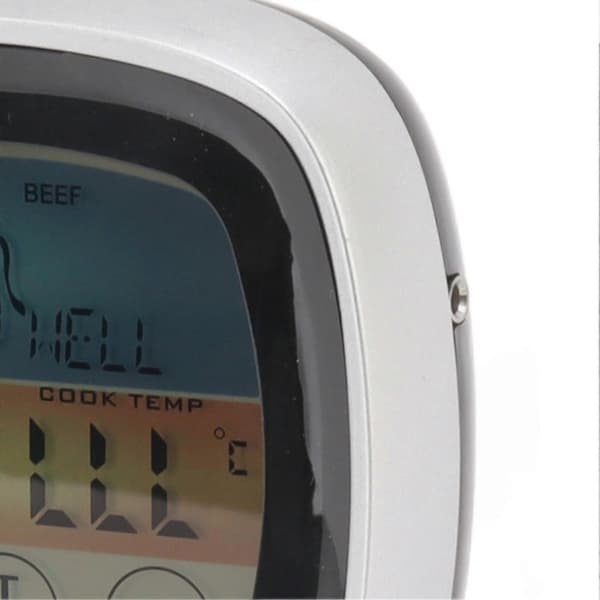 Matlagnings Termometer Kök Digital Display Timer Termometer Fält Grilltermometer Svart med Silver Mellanram