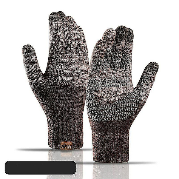 Kvinnors stickade vinterhandskar Cashmere stickade kvinnor höst vinter varma tjocka handskar pekskärm skidhandskar Coffee