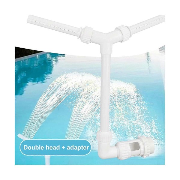 Swimmingpool Vattenfall Fontän Spray Dubbla Fontänhuvuden Vattenspridare Pooler Spa Trädgård Deco